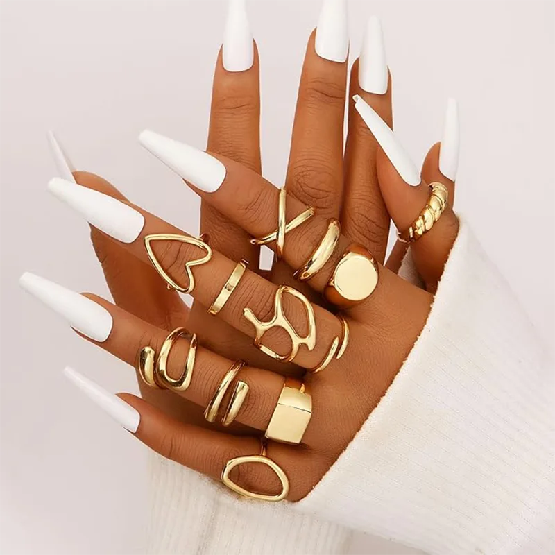 Anello di moda da donna placcato in vero oro